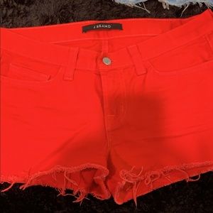 NWOT. Jbrand red cut off shorts size 26